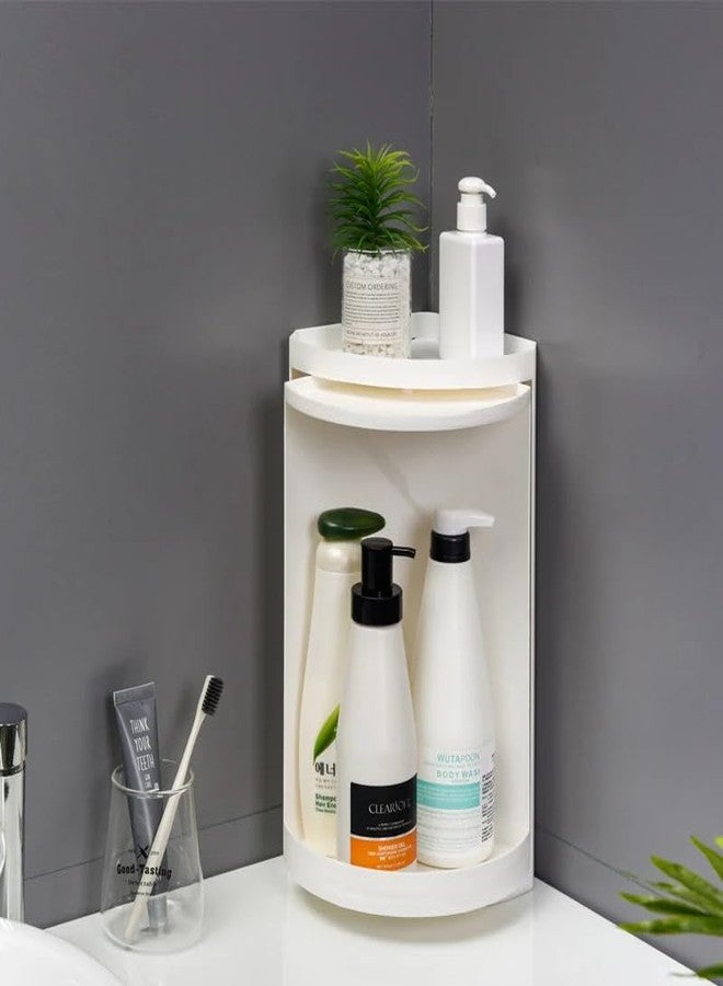 Delavala 360°Bathroom Corner Storage | Suction Cup Storage Rack | Bathroom Accessories | Wall-Mounted Storage Cabinet | Corner Shelf for Shampoo Cosmetics Kitchen Household Bathroom Triangle (Small) - Image 3